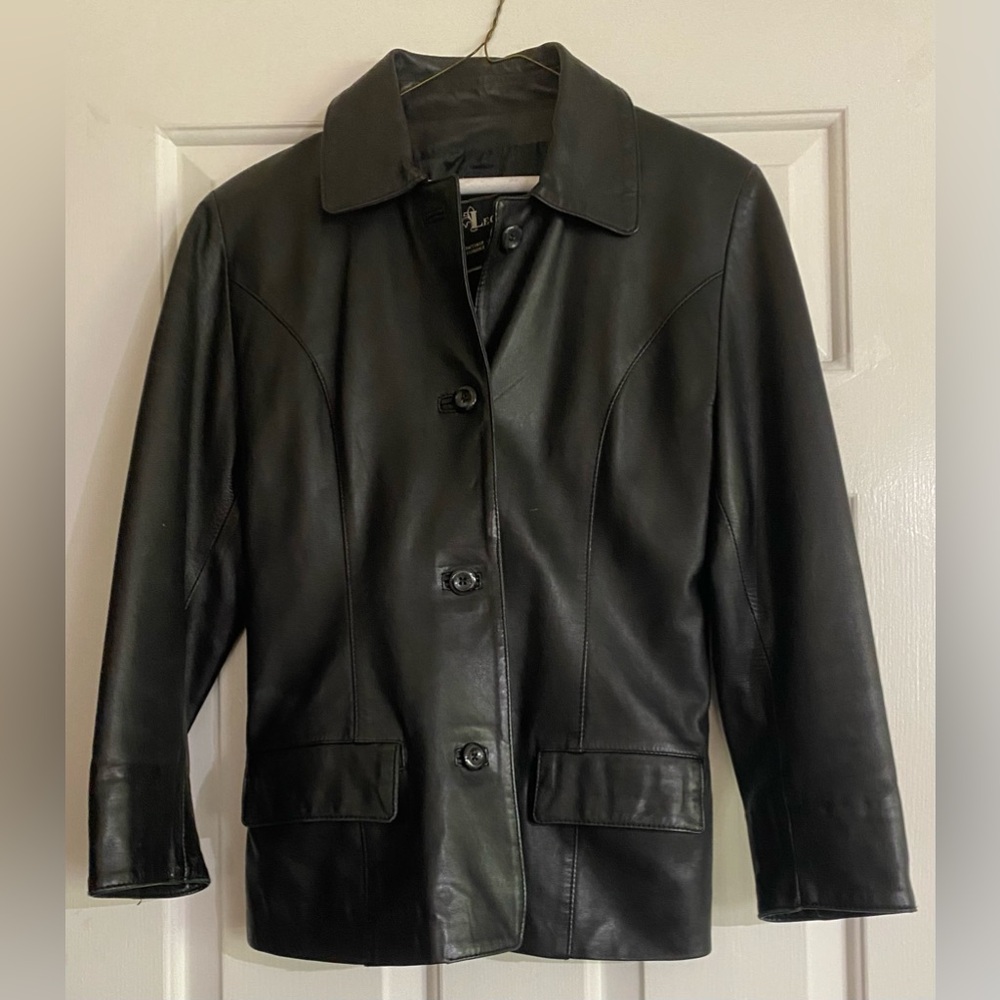 Leather Jacket EUC Black Size 40 (M) Made in Florence